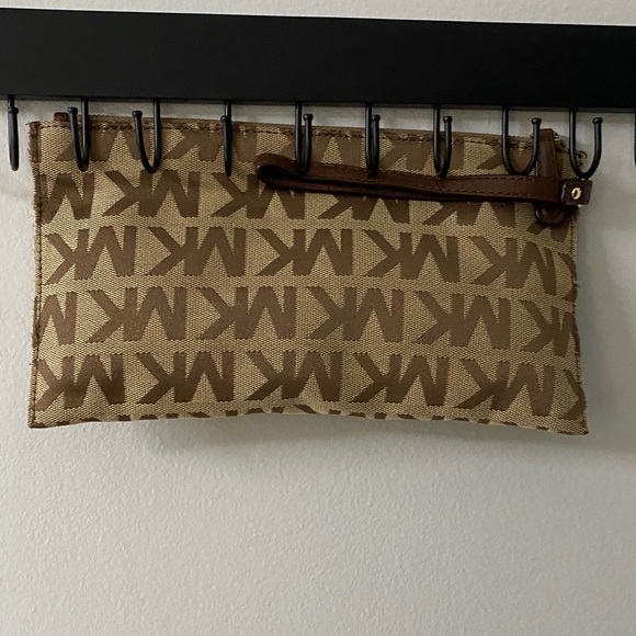 Michael Kors Tan and Brown Logo Wristlet - Picture 2 of 3